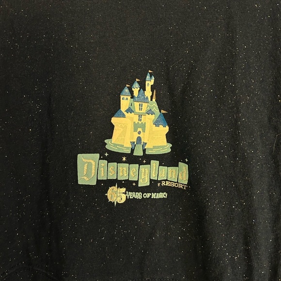 Disney Navy Sparkle Spirit Jersey Long Sleeve Tee with Silver and Blue Text - Picture 4 of 6